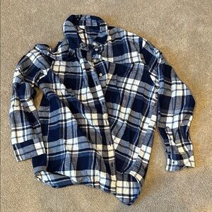 Old Navy, new blue and white plaid flannel shirt